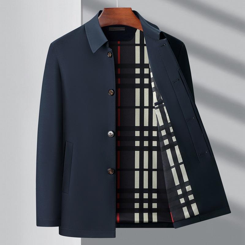 New Lapel Jacket for Men In Spring and Autumn Middle-aged Daddy Suits Anti-wrinkle-free Business Casual Short Jacket