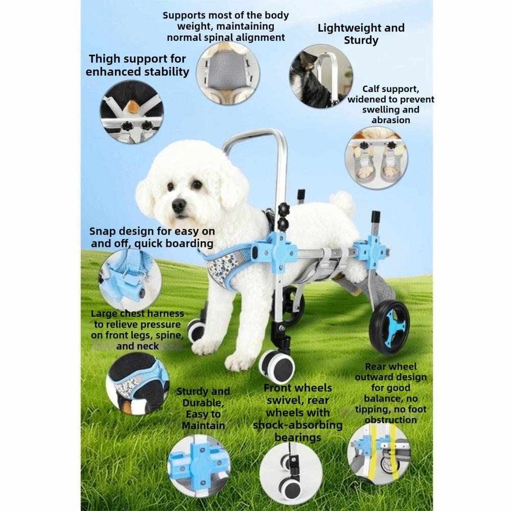 Adjustable Pet Rehabilitation Cart Durable Disabled Pet Walking Aid Hind Leg Support Senior Pets