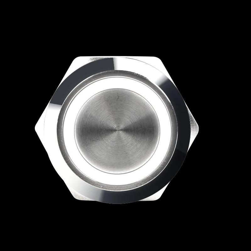 12 16 19 22MM Metal Button Switch LED Light Waterproof Momentary Self-Locking Car Engine Power Supply