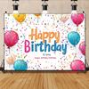 2D Vibrant Confetti Birthday Backdrop with Colorful Balloons for Birthday Party Photo Booth