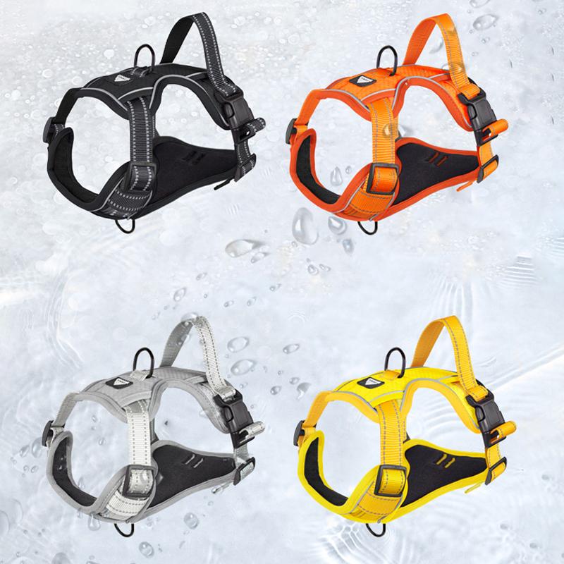 Dog Harness Belt Explosion-proof Punching Reflective Breathable Vest Outdoor Walking Without Drawstring French Bulldog Large Dog