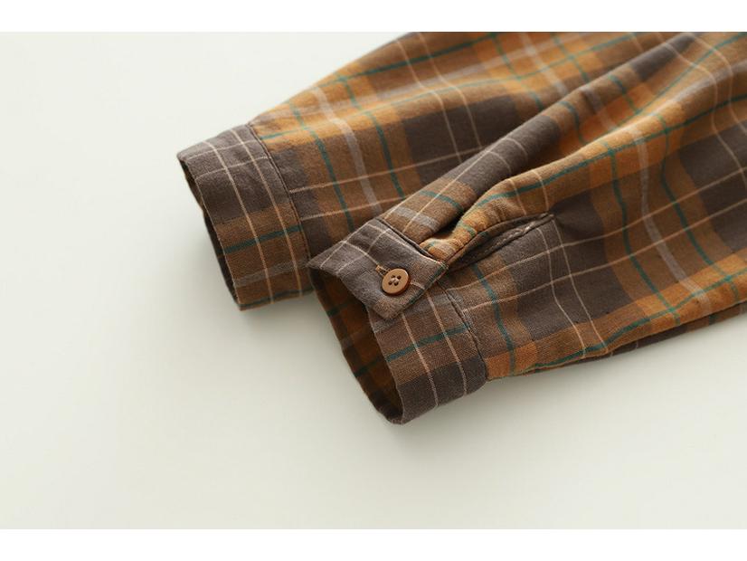 Women's Classic Plaid Long-Sleeve Shirt - Japanese Style, Plus Velvet, Thickened, Warm (Autumn/Winter 2025 Collection)