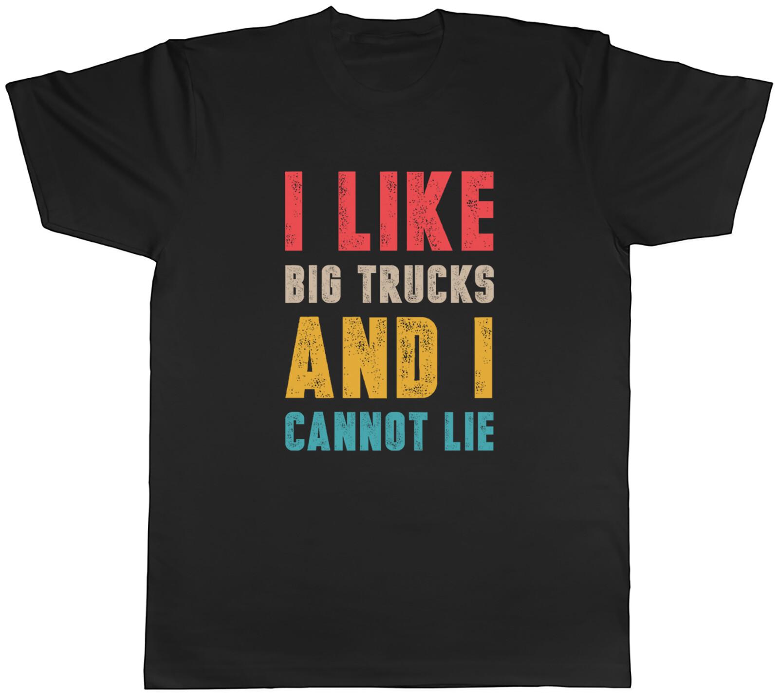 Trucker Trucking Mens T-Shirt I Like Big Trucks & I Cannot Lie Funny Tee Gift XXXL