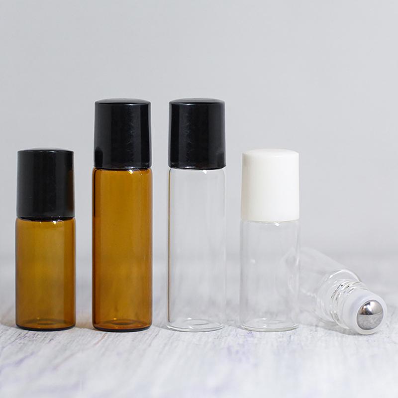 1Ml 2Ml 3Ml 5Ml 10Ml Amber Thin Glass Roll On Bottle Empty Refillable Bottle Sample Test Essential Oil Perfume Vials With Roller