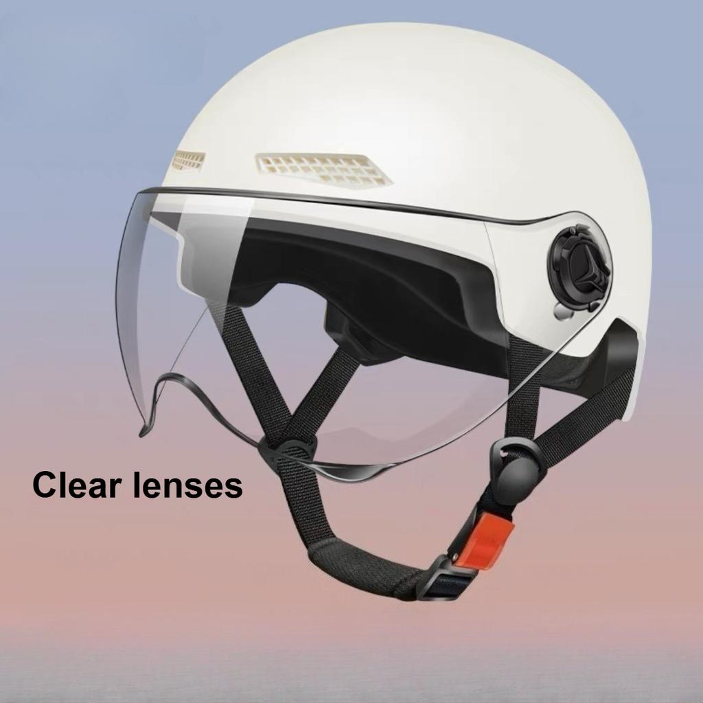 Capacete de Segurança para Bicicleta Certificado 3C para Homens e Mulheres Adultos Bicicleta Elétrica Motocicleta Ciclismo Capacete Meio Capacete com Óculos