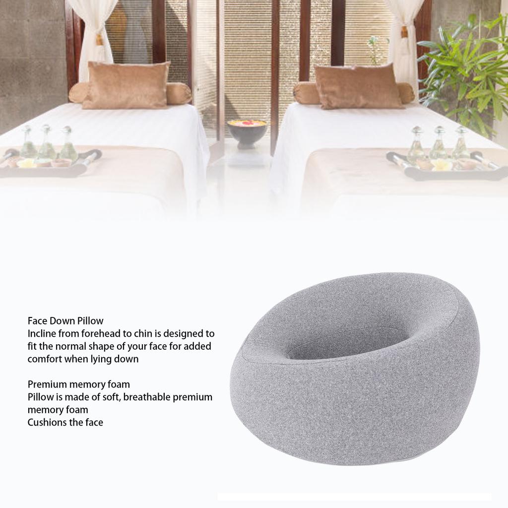 Face Down Pillow Memory Foam Face Cushion Breathable Massage Table Headrest for Beauty Bed