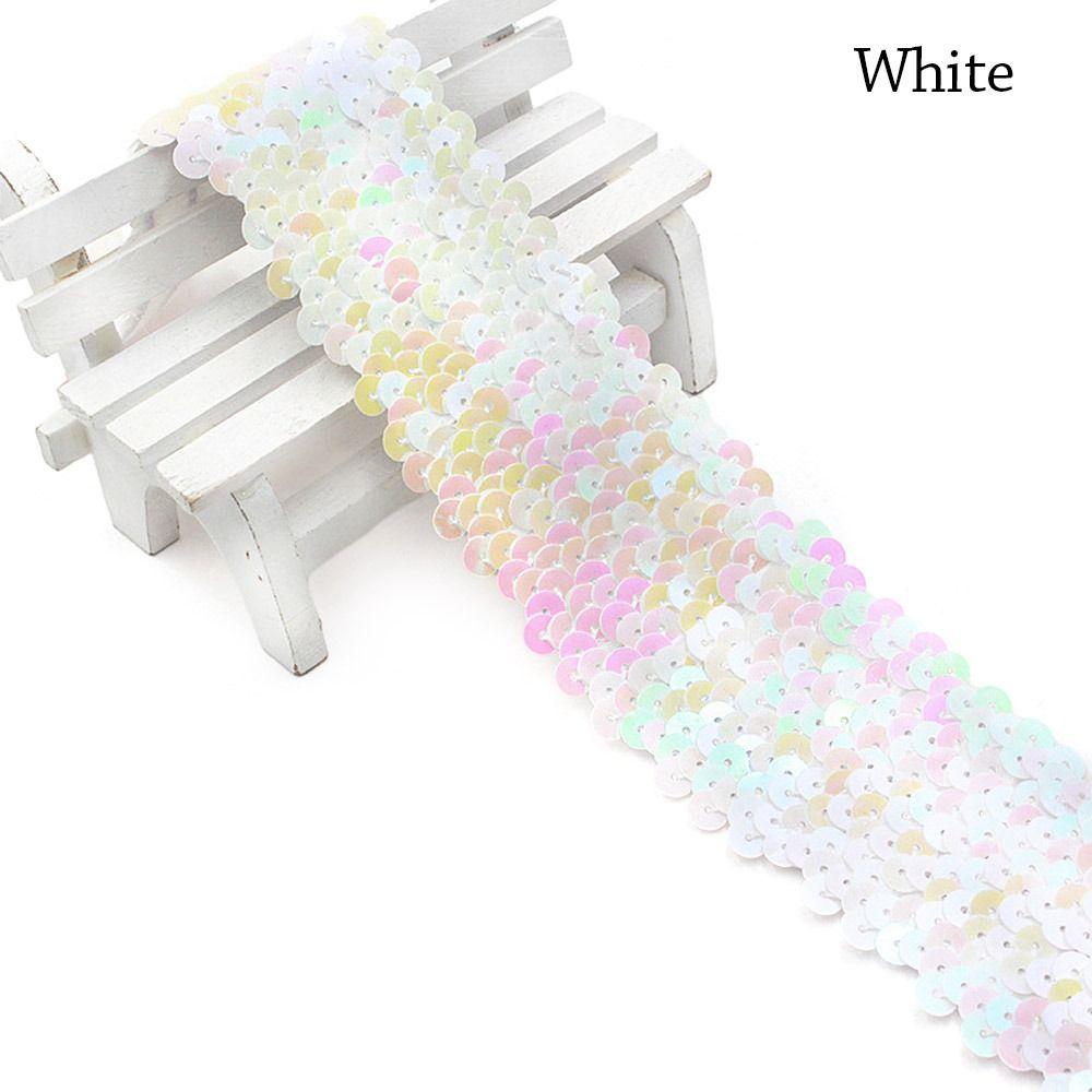 4.8cm/1M Wide Hand Decorated Stretch Dance Costume Accessories DIY Sequin Lace Ribbon  Jewelry
