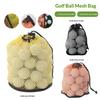Golf Ball Holding Pouch Durable Drawstring Mesh Net Bag Hold 12/25/50 Balls Portable for Golf Training Competition Travel