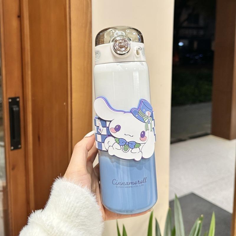 500ml Kitten KUROMI Vacuum Thermos Cup Stainless Steel Insulated Bottle with Lifting Rope Portable Outdoor Drinking Water Cup