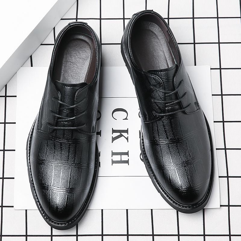 New Inner Height Increase Men's Shoes Dress Casual Men's Leather Shoes Extra Large Size Men's Single Shoes Fashion Trend