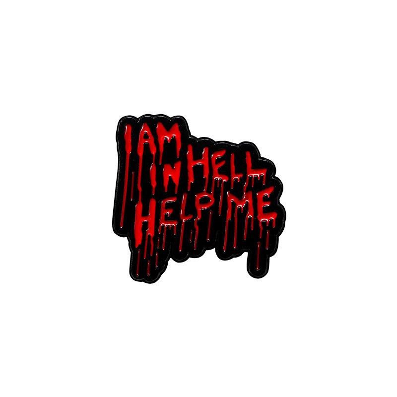 Punk Style Zinc Alloy Baked Paint Metal Brooch Horror Theme Enamel Badge Individual Fashion Niche Accessory For Backpack Clothing