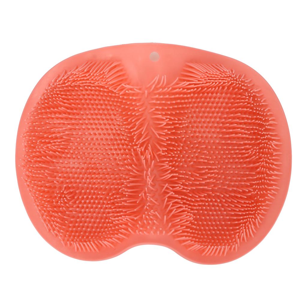 Shower Foot Scrubber Silicone Skid Resistance Shower Foot Massager Mat with Strong Suction Cups for Men Women Red