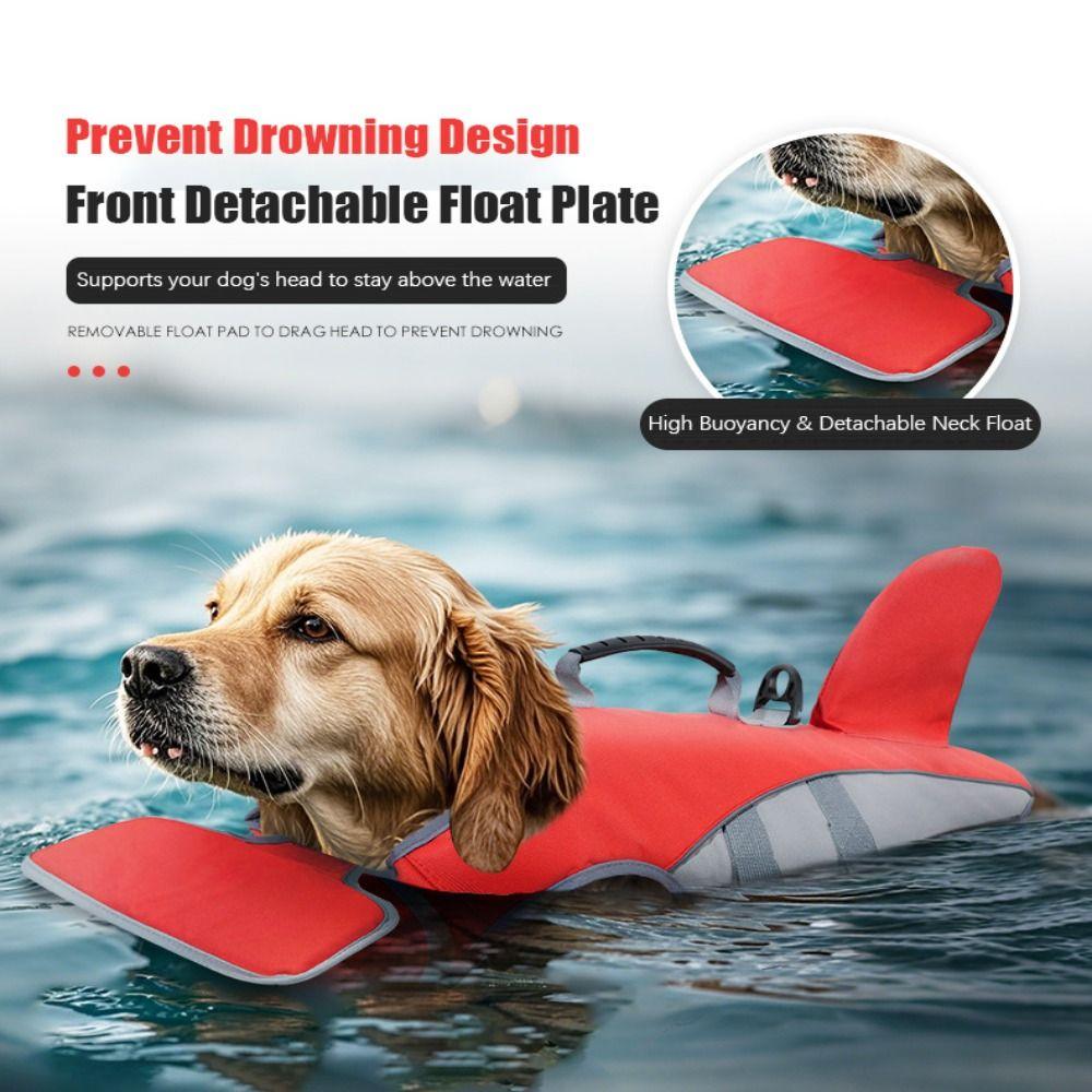 Back Traction Hook Dog Life Jacket Vest High Buoyancy Pet Safety Swimsuit  Hound