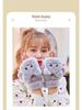 Women's Winter Cat Claw Gloves: Cute Half Finger Flip Top Fleece, Warm Plush for Students