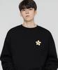 GRAVER [Unisex] Small Tape Flower Dot Smile Sweatshirt_Black
