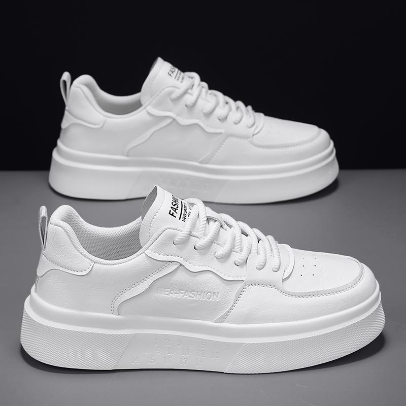 Versatile Fashion White Casual Sneakers Platform Thick Sole Tennis Shoes Men Sport Shoes Breathable Lightweight Running Shoes
