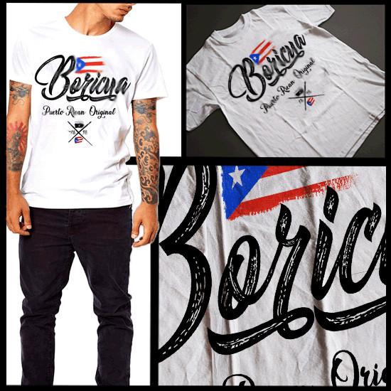 Puerto Rico Boricua T-Shirt Puerto Rican Original Taino Afro Latin Pride Cotton L