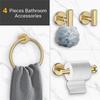 A74E-Home Bathroom Hardware Set 4-Piece Bathroom Storage Rack Toilet Tissue Rack Towel Ring Set Towel Bar