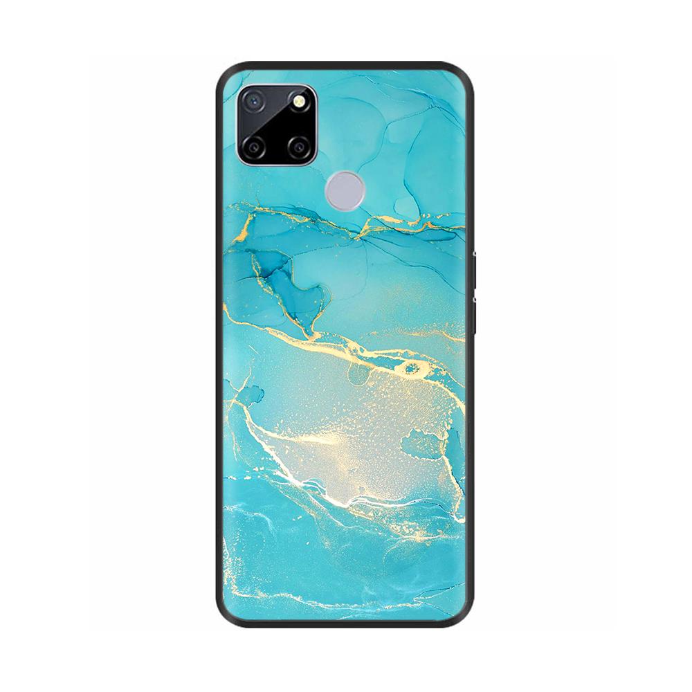 For Realme C25 Case C25s Soft Cute Cover for OPPO Realme C25Y C21Y Silicone Black TPU Phone Case For OPPO Realme C21 Flower Capa