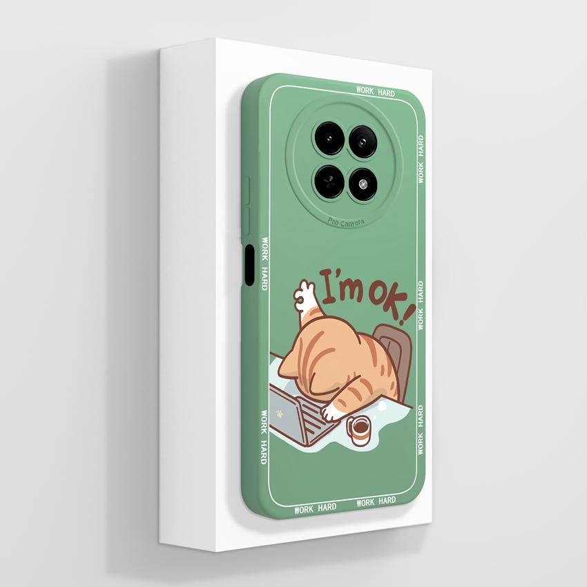 Case For Oppo Realme 12 13 14 P1 P2 Pro 14T 12X Phone Bags Cute Bear Paw Patterns Liquid Silicone Upgraded Dustproof Protective Shell For Oppo Housing