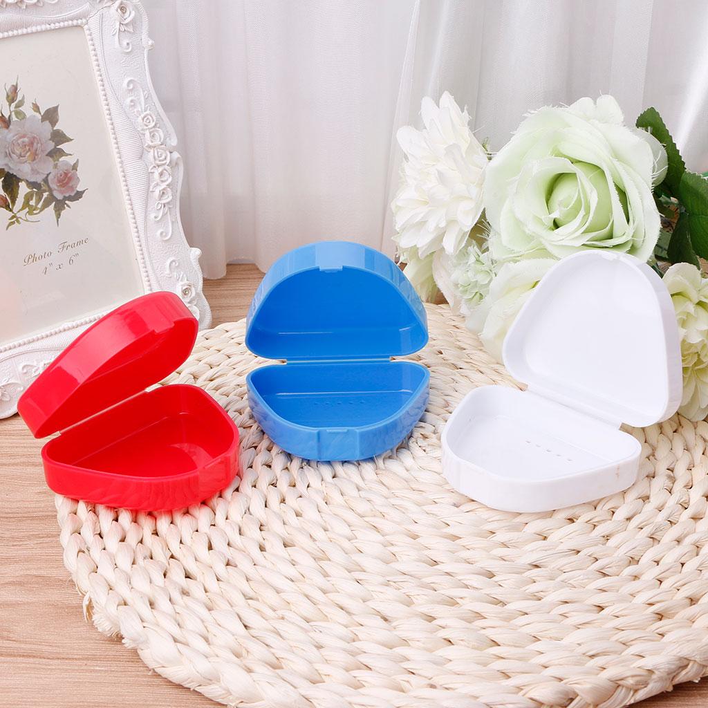 Dental Orthodontic Retainer Denture Bath Mouthguard Storage Box for Case Tray