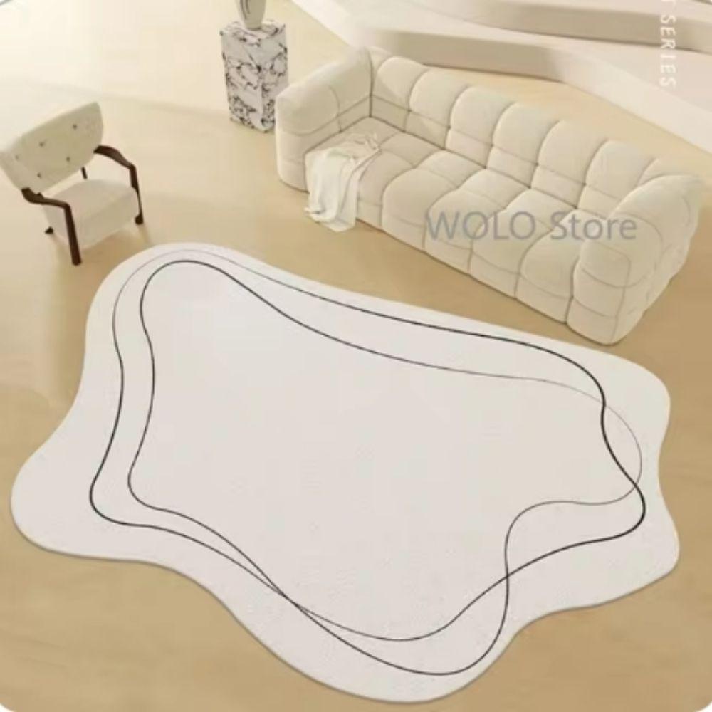 Cream Style Imitation Cashmere Carpet Home Decoration Winter Soft Non-Slip Living Room Bedroom Cloakroom Floor Mat