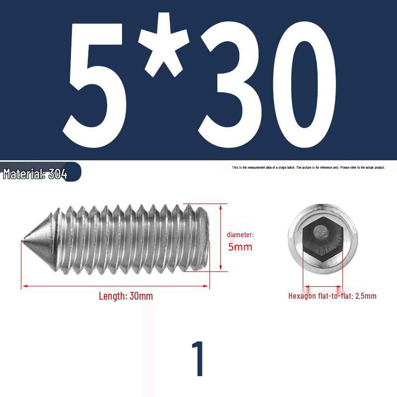 12.9 Edelstahl 304 Innensechskant Kegelspitze Gewindestift M2/M3