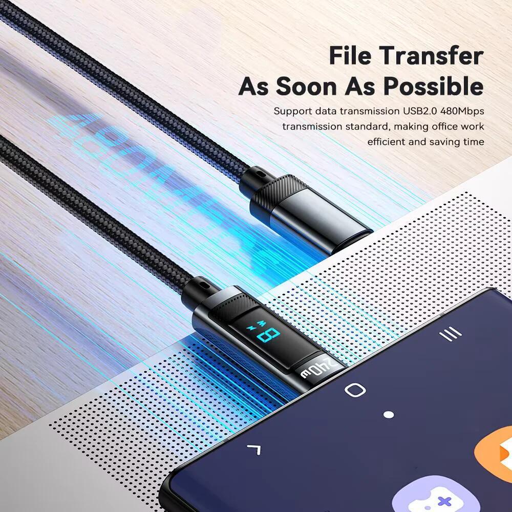 240W PD3.1 48V5A Fast Charging Cable USB C To Type C Cable Digital Display 1M/2M Data Wire For Mobeil Phone Macbook IPad Laptop