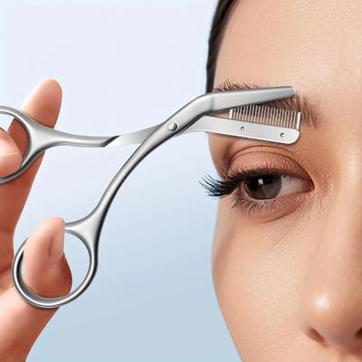 Stainless Steel Eyebrow Trimmer Scissor Beauty Products for Women Eyebrow Scissors with Comb Eyebrow Shaver Makeup Tools