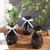 Black Transparent Plastic Vase Classic Rectangular Tall Short Vase Set for Wedding,Banquet,Dinner Party Centerpieces,Table Decor
