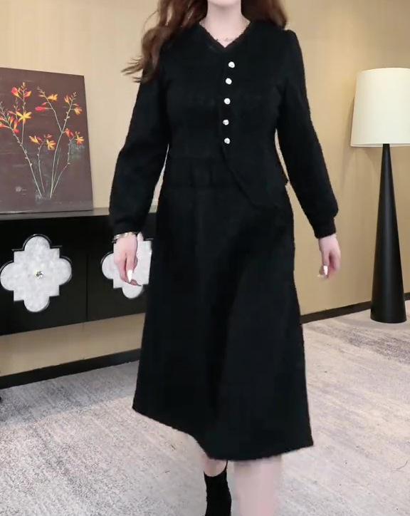 New Spring Fashion French Style Slimming Dress for Plus Size Middle-Aged Women