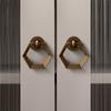 1pc Retro diamond rings wardrobe drawer single hole dark invisible door handle zinc alloy Nordic log wind