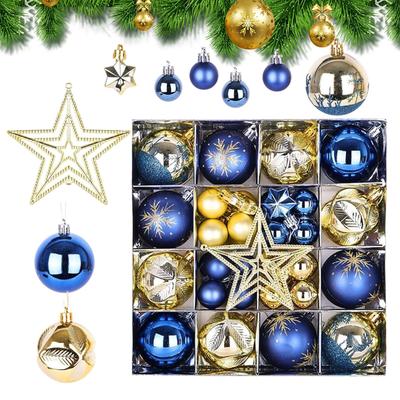 Bolas de Árvore de Natal Pintadas Globos Inquebráveis 2,36 pol Com Gancho Enfeites de Árvore de Natal Inquebráveis Para Árvore Interior Frente