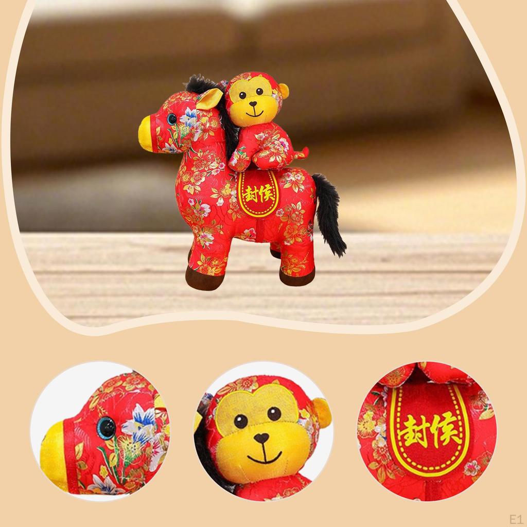 Chinese Horse Year Decorations Doll Car Ornaments Statue for Office Tabletop Blessing