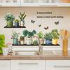 Creative Plant Potted Plants and Inspiring Slogan Kitchen Home Decoration Wall Stickers
