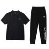 Li Ning Letter Print Versatile Comfortable Casual Sports Suit Men Sets Black YPLU073-2+YYKU181-1
