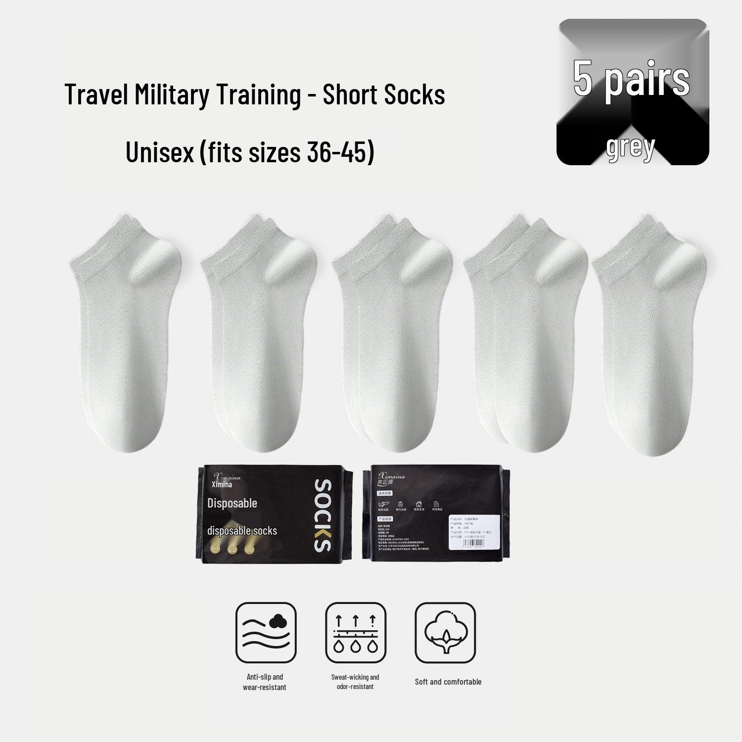 Unisex Odor-Resistant Disposable Socks for Military Training, Business, Travel, and Daily Use - Mid-Calf Length.