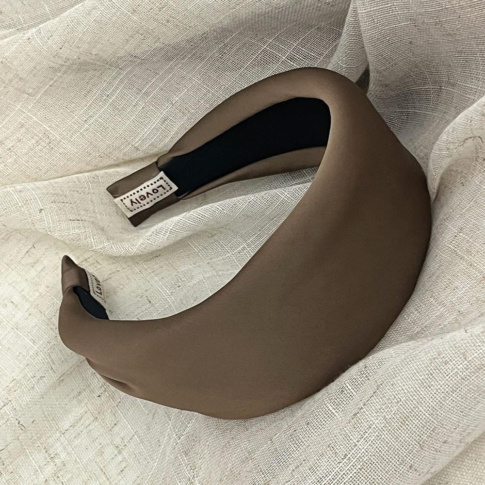 Wide-Brimmed Satin Headband Solid Color Hair Hoop Band New Silk Hair Band Girls