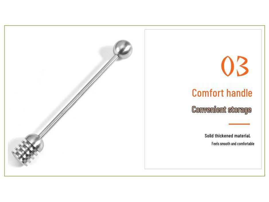 304 Stainless Steel Honey Stirrer with Beaded Handle