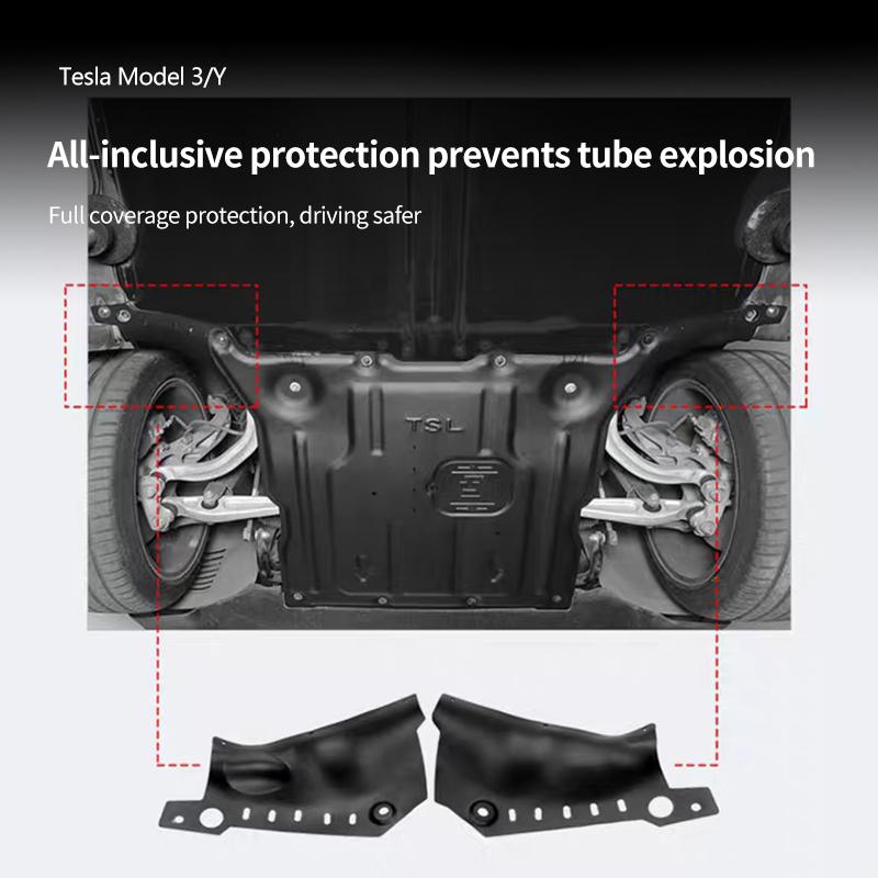 Car Chassis Coolant Pipe Guard Lower Guard Plate Chassis Protection Cooling Duct Cover For Tesla Model 3 Model Y Car Accessories