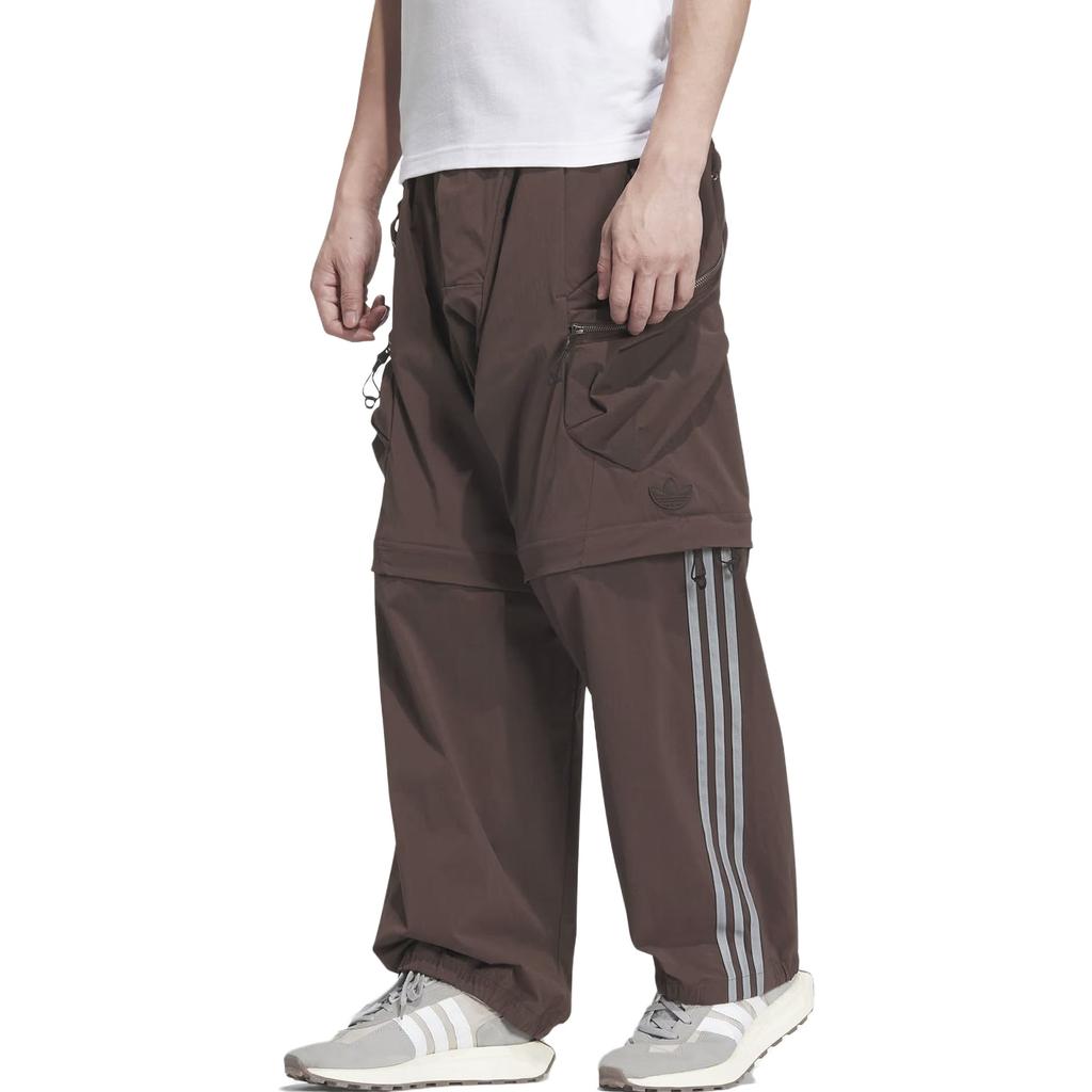 Adidas Originals FW23 Three Stripes Removable Track Exploration Multi-Functional Vintage Sports Cargo Pants Unisex Pants Brown IX7083