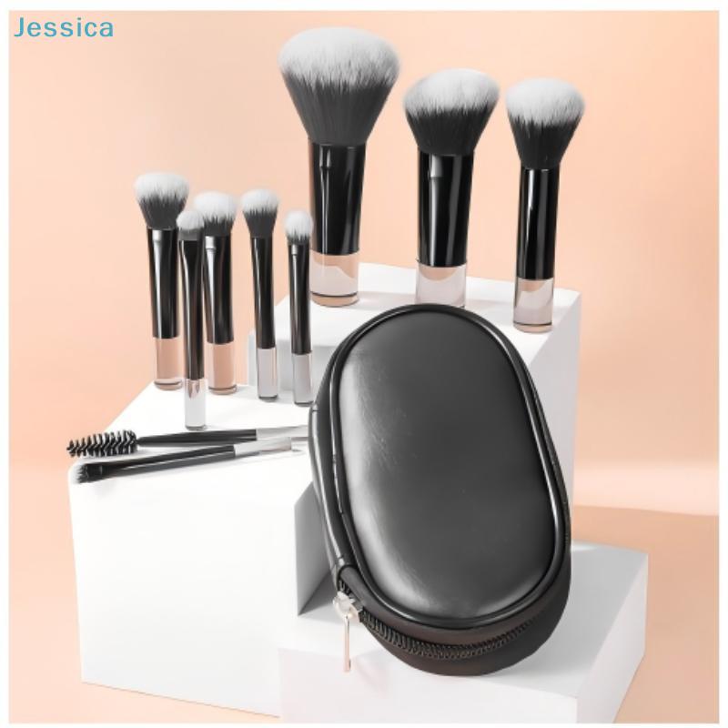 10-Piece Pink Makeup Brush Set with Travel Case | Soft Synthetic Bristles for Foundation, Eyeshadow