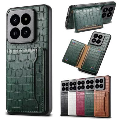 Luxury Crocodile Pattern Multifunctional Leather Wallet Case for Xiaomi 14 Ultra 13 Ultra 13T Pro Poco F5 Shockproof Back Cover