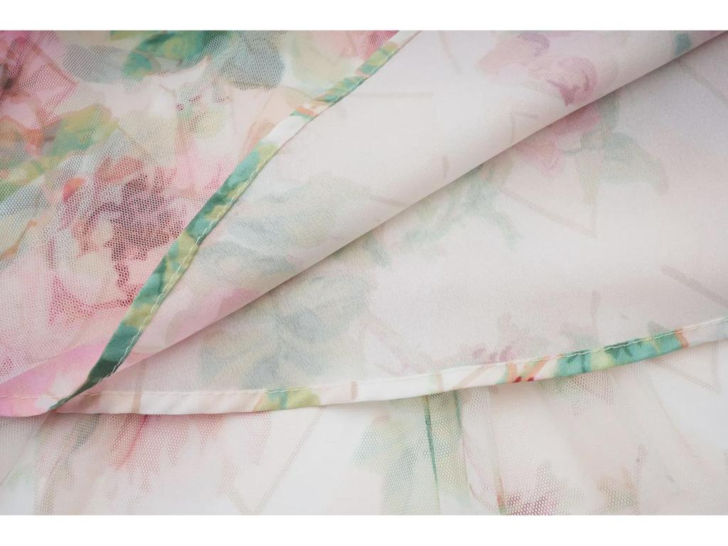 Middle Eastern Floral One-Shoulder Short Dress, Fresh and Sweet Commuter Style with Popular Embroidered Design