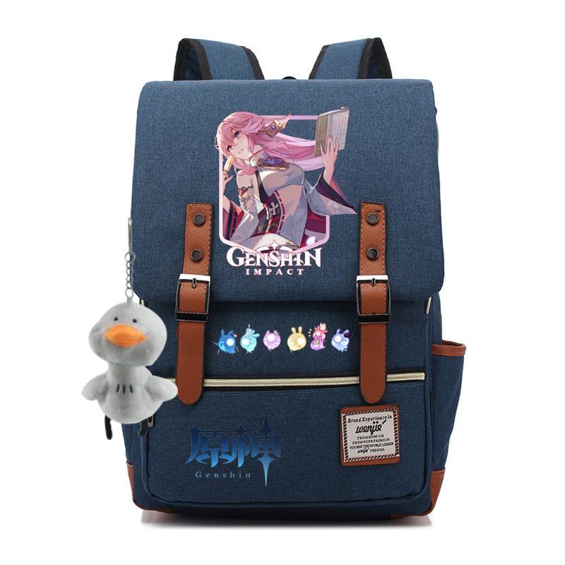 Yuanshen male and female students schoolbag anti-theft large-capacity backpack men's bag computer bag