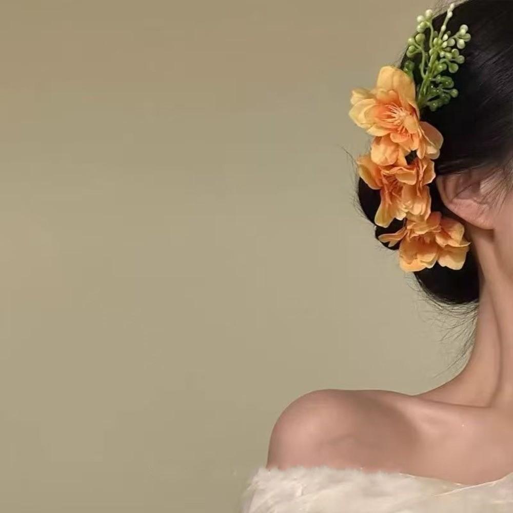 Headwear Bohemian Flowers Hairpin Thai Style Chignon Hair Clips Elegant Floral Hair Comb  Bride