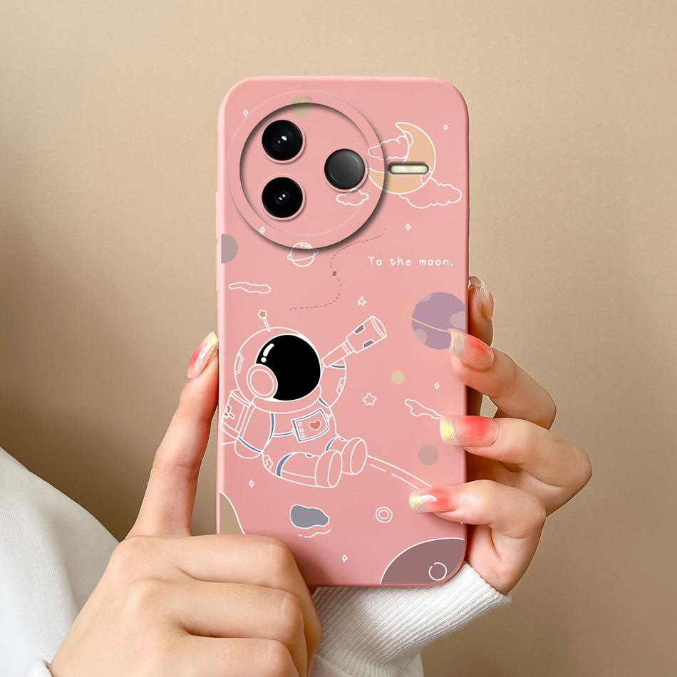 Case For POCO F7 Pro Ultra Pretty Flowers Soft Smooth Liquid Silicone Upgrade Lens Protection Shockproof Back Cover For Girls