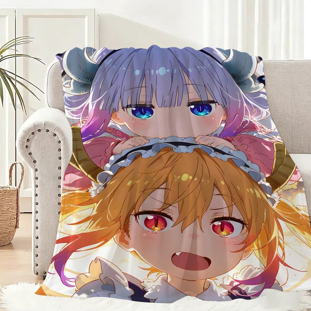 Anime M-miss K-kobayashi's Dragon Maid Throw Lightweight 240g Flannel Blanket Soft Skin-friendly for Summer Cooling