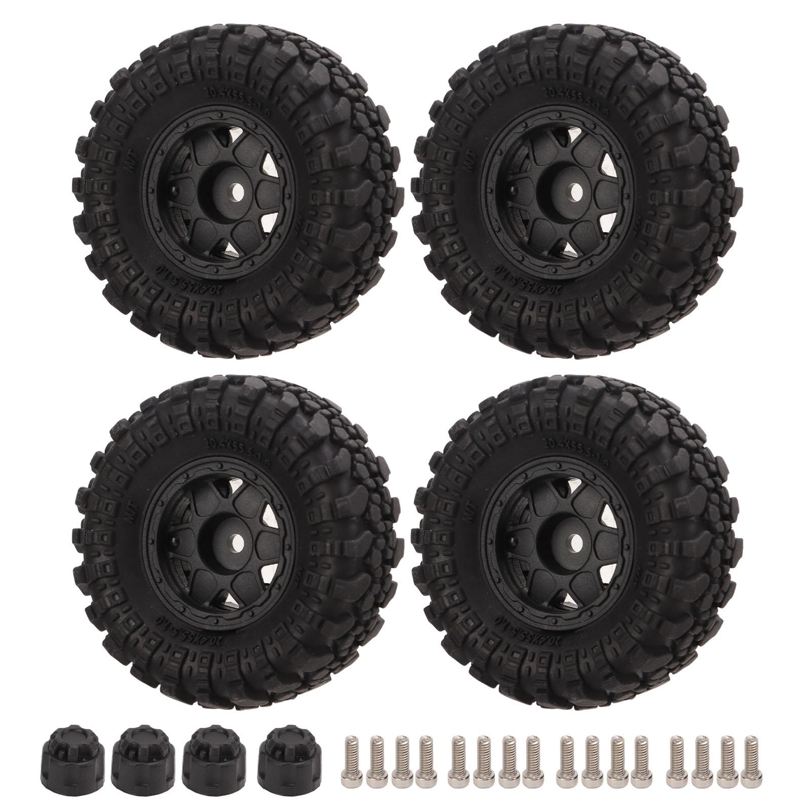 

4Pcs RC шини гума пластик 55,5 мм 1,0 дюйма чорні шини 124 автомобільні аксесуари для RC для Axial SCX24