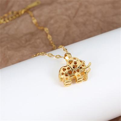 Dames Luxe Zirkonia Olifant Hanger Ketting Roestvrijstalen Ketting Esthetisch Statement Vintage Sieraden Voor Meisjes Cadeau